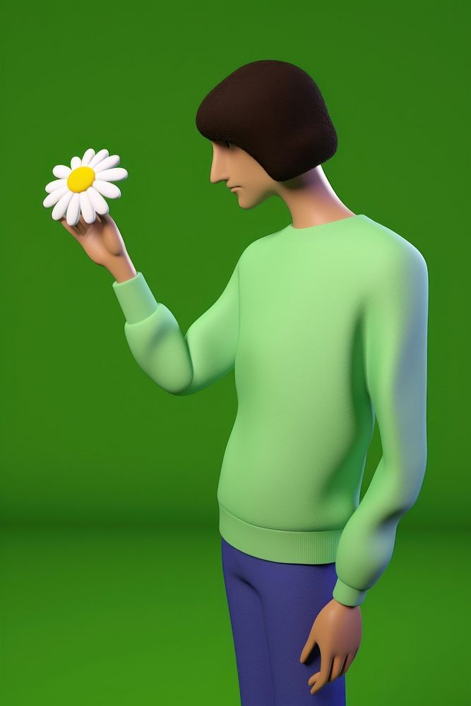 Daisy standing cartoon flower. AI generated Image by rawpixel.