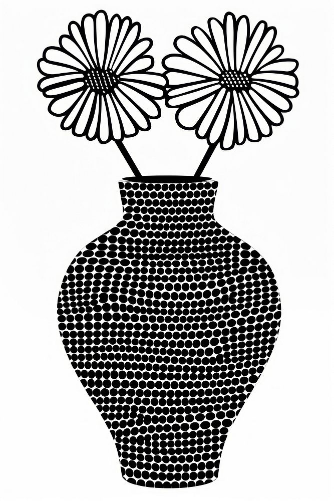 Flower in vase art white background creativity.