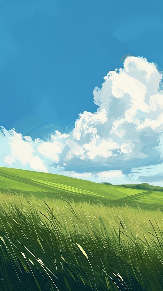 Field landscape grass cloud.