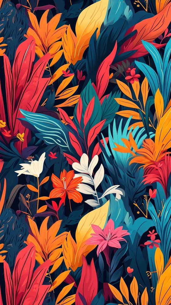 Colorful pattern plant art.