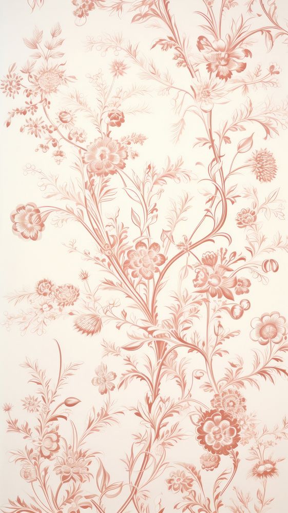 Toile wallpaper with clover pattern art calligraphy.