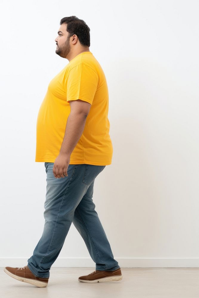 Chubby arabic lgbtq walking standing t-shirt sleeve.