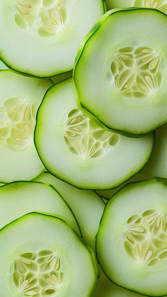 Cucumber slice cucumber vegetable fruit.