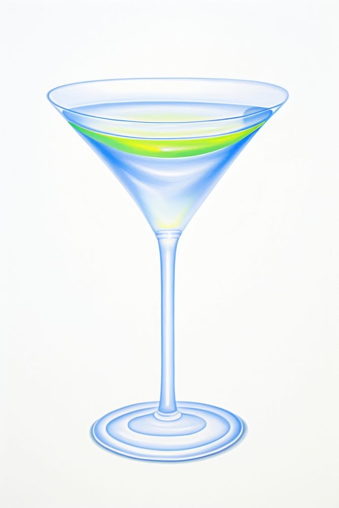 Surrealistic painting of cocktail martini drink glass.