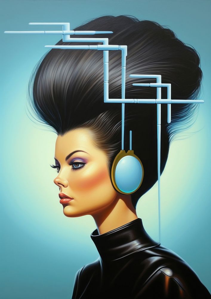 A woman with hair style portrait earring fashion.