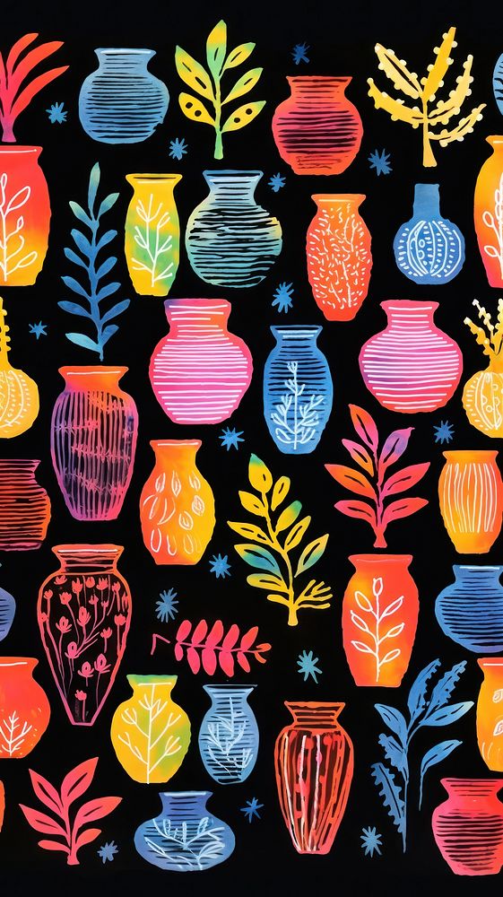 Vase pattern backgrounds pottery art. AI generated Image by rawpixel.