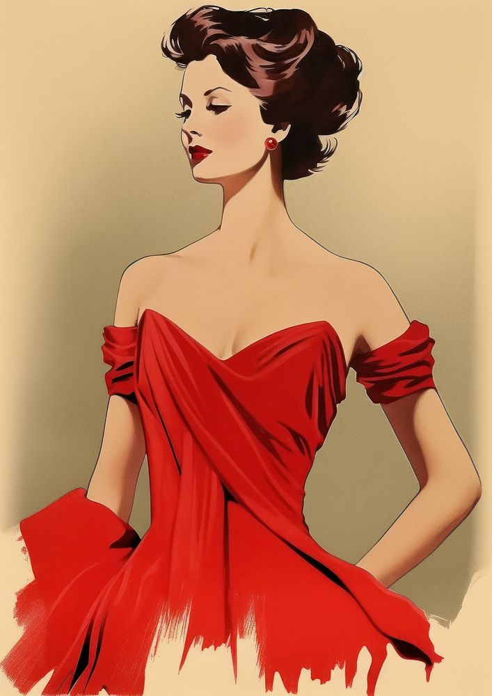 Vintage illustration dress fashion adult.