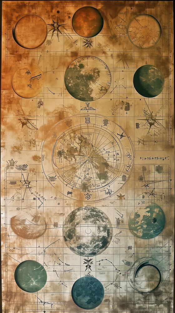 Vintage wallpaper astronomy space backgrounds.