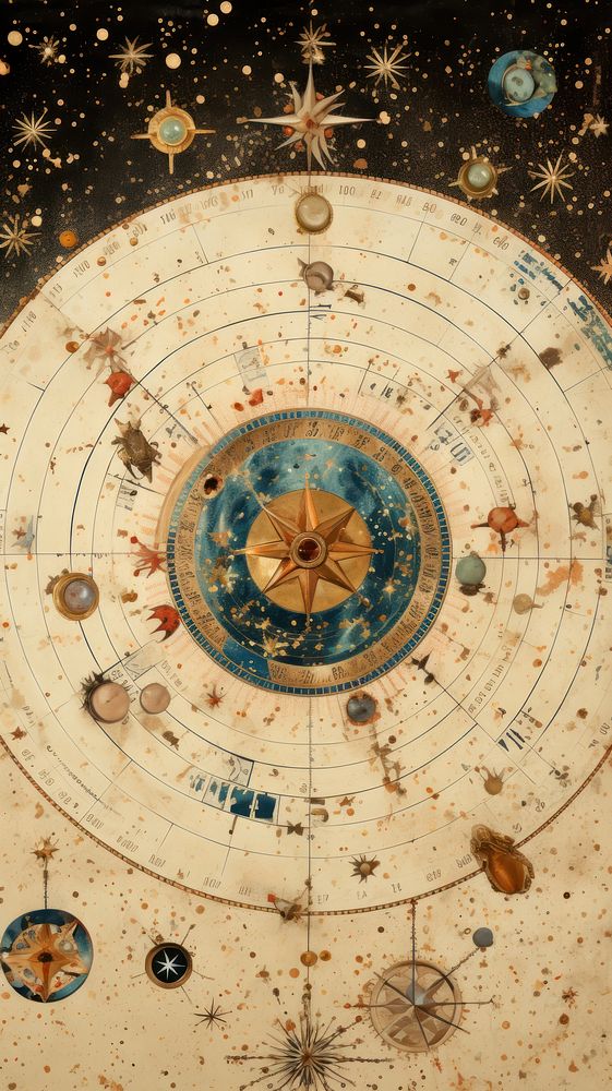 Vintage wallpaper astronomy astrology space.