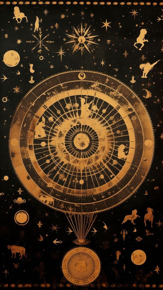 Vintage wallpaper astrology architecture backgrounds.