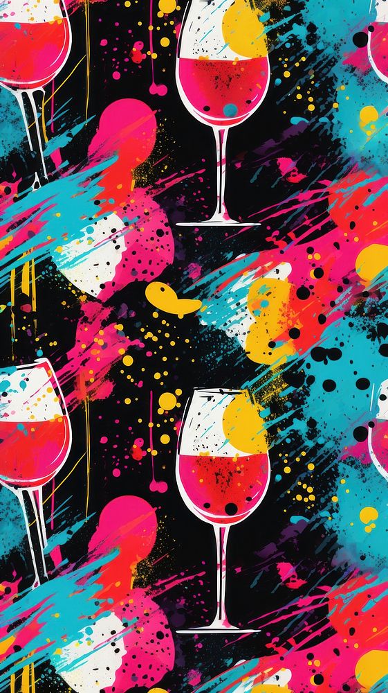 Xwine with confetti pattern backgrounds painting graphics. AI generated Image by rawpixel.