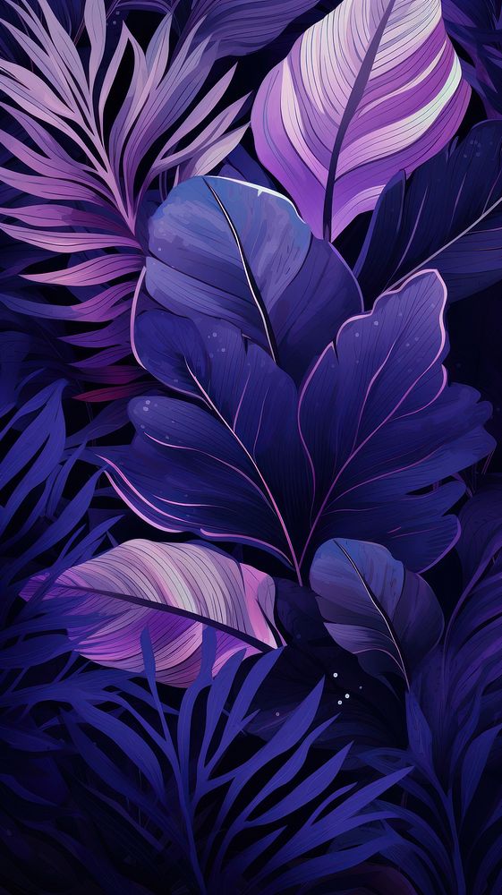  Simple abstract leaf patterns background purple backgrounds plant. AI generated Image by rawpixel.