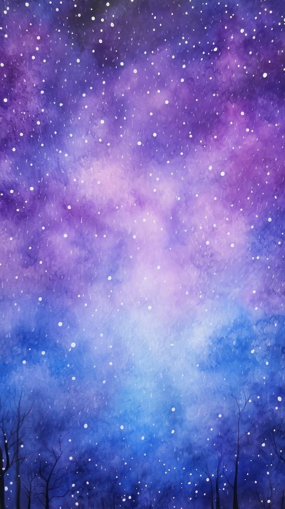  A purple sky filled with lots of stars astronomy universe outdoors. AI generated Image by rawpixel.