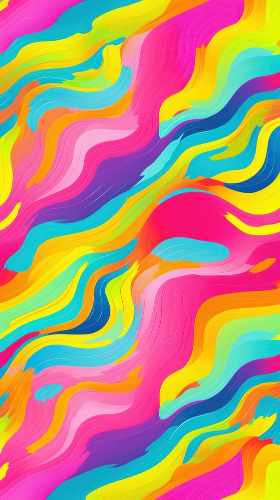 A rainbow Wavy line pattern backgrounds abstract paint. AI generated Image by rawpixel.