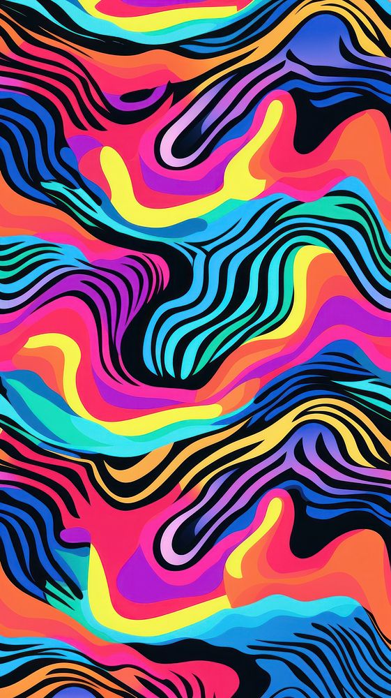 A rainbow Wavy line pattern backgrounds abstract graphics. AI generated Image by rawpixel.