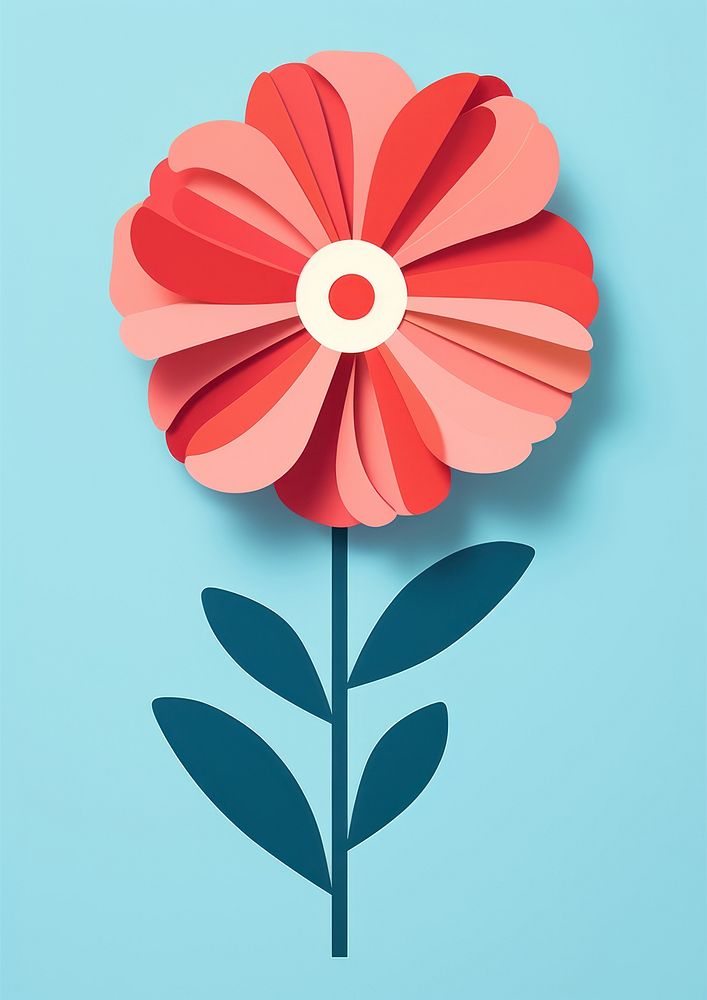 Paper cutout illustration of a flower art petal plant.