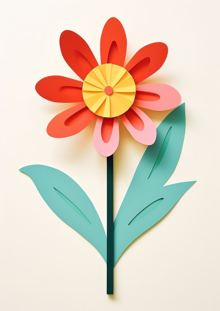 Paper cutout illustration of a flower art plant inflorescence.