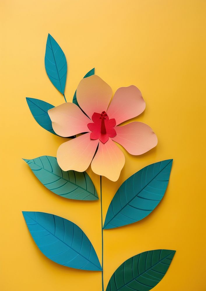 Paper cutout of a tropical flower art plant petal.