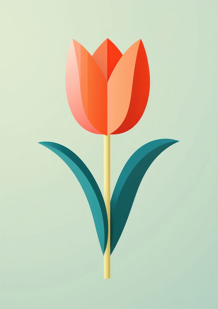 Paper cutout of a Tulip flower tulip plant inflorescence.