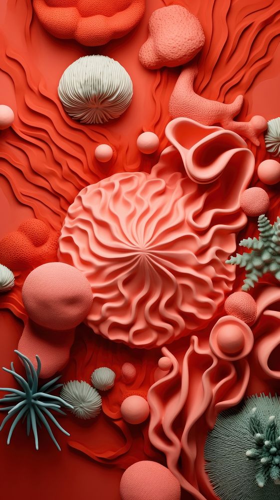 Coral backgrounds red creativity. AI generated Image by rawpixel.