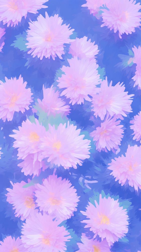  Aster purple flowers aster pattern petal. AI generated Image by rawpixel.