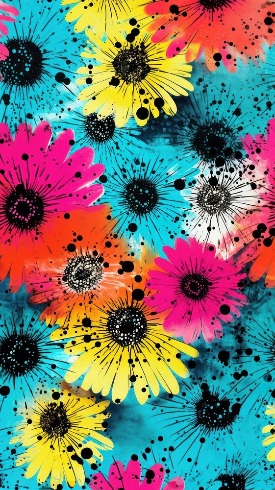 Flowers pattern flower backgrounds abstract. AI generated Image by rawpixel.