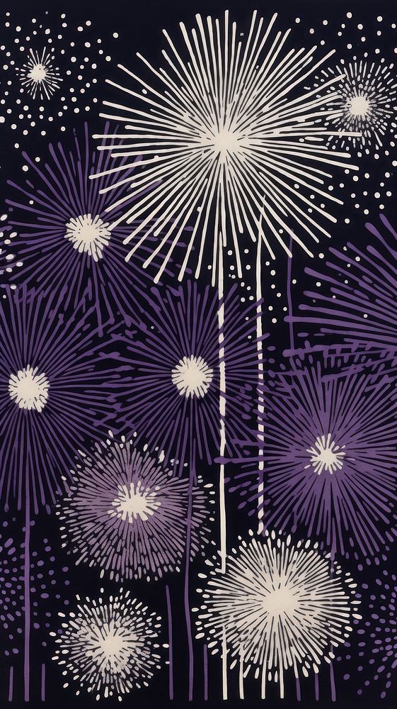  Glow purple and silver fireworks line backgrounds celebration. AI generated Image by rawpixel.