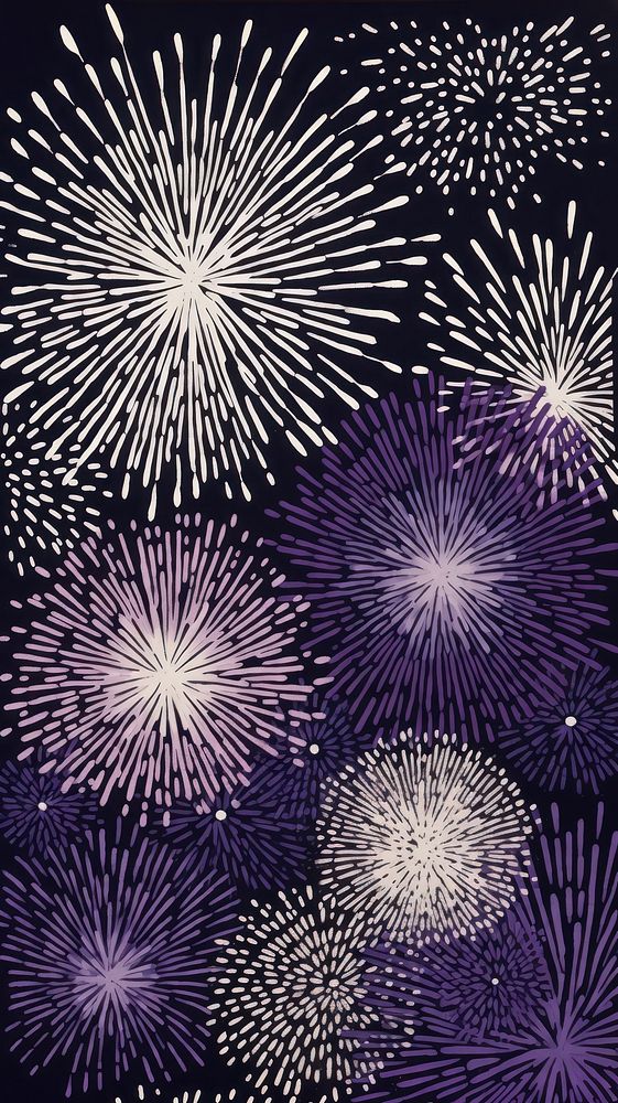  Glow purple and silver fireworks illuminated backgrounds celebration. AI generated Image by rawpixel.
