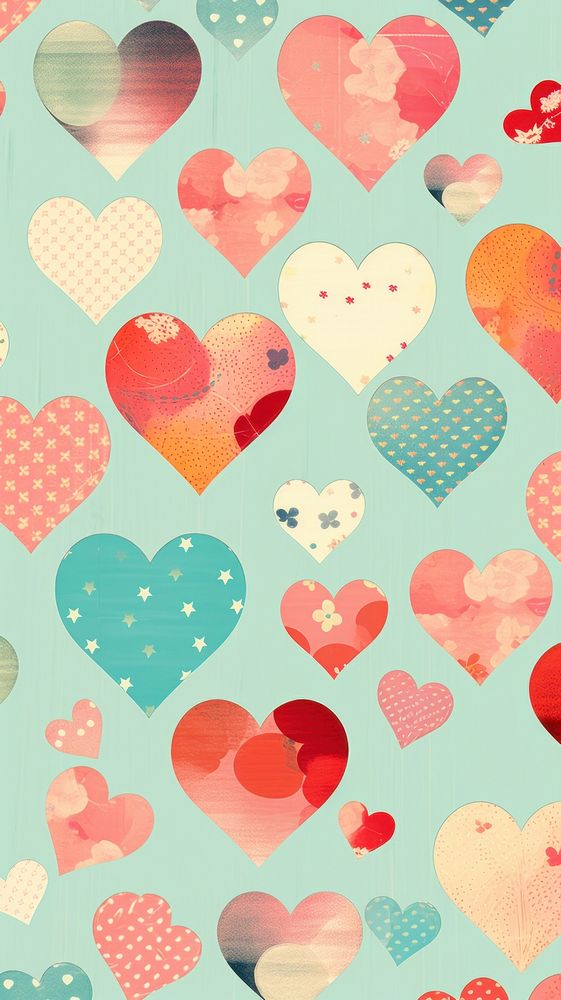 Heart vintage wallpaper backgrounds creativity pattern.