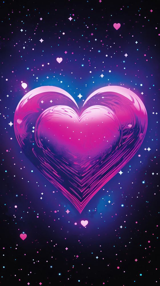  Heart on the galaxy astronomy purple night
