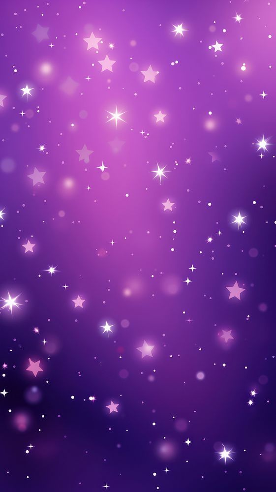  Liitle glow stars on purple background backgrounds glitter constellation. AI generated Image by rawpixel.