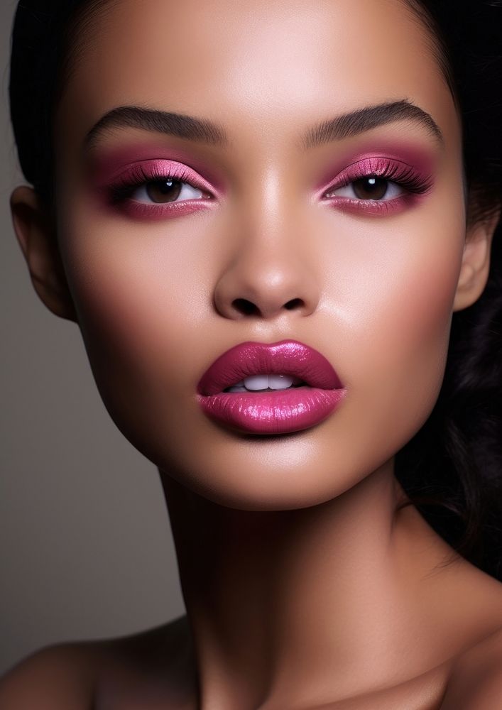 Lipstick color on lips skin adult pink. AI generated Image by rawpixel.