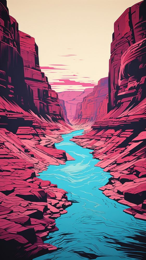 Minimal of grand canyon mountain outdoors nature. AI generated Image by rawpixel.