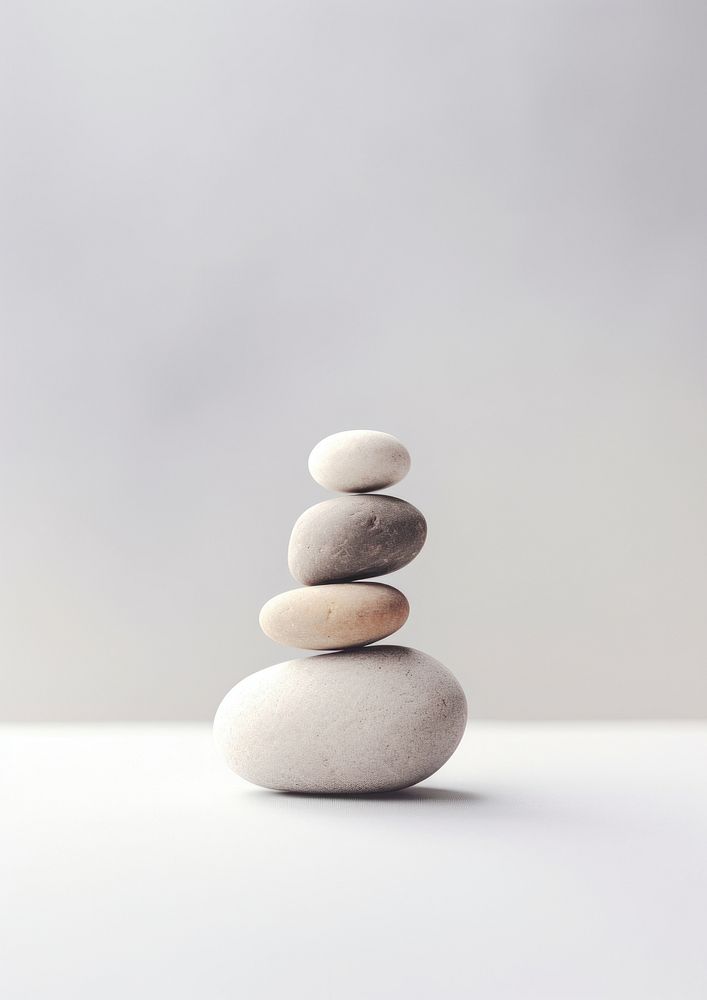  Minimal rocks sitting on top of a white surface pebble pill simplicity. AI generated Image by rawpixel.