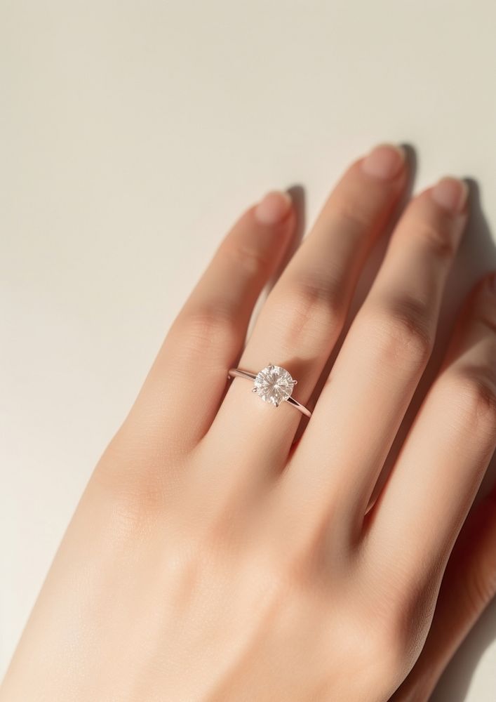  Diamond ring hand jewelry. 