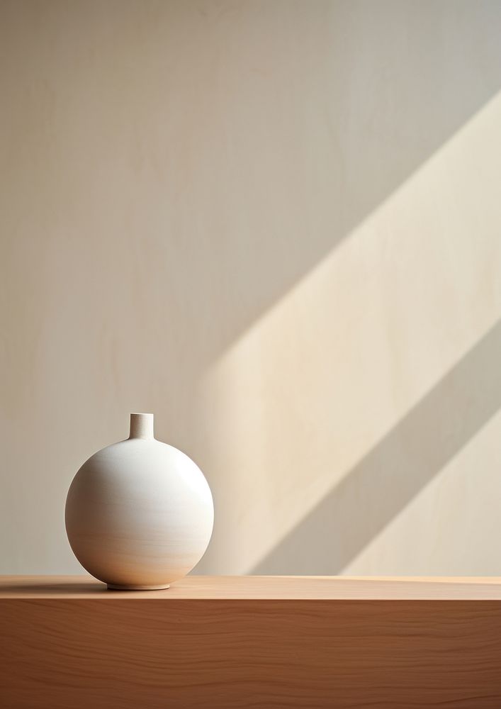  A marble sculpture white vase wood architecture simplicity. AI generated Image by rawpixel.
