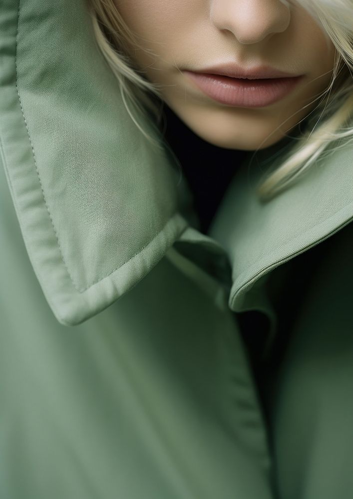  A person wearing casual green winter coat jacket adult hood. AI generated Image by rawpixel.