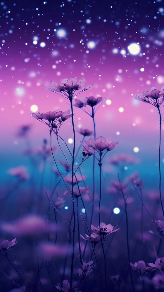  Purple meadow night backgrounds outdoors. AI generated Image by rawpixel.