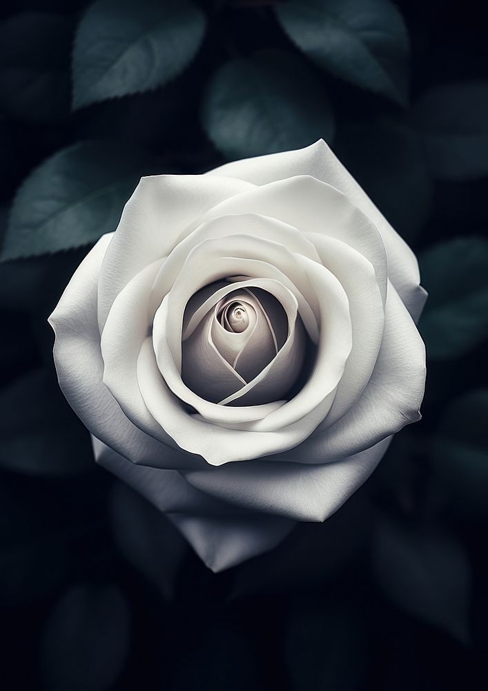  Top view of white rose flower petal plant inflorescence. AI generated Image by rawpixel.