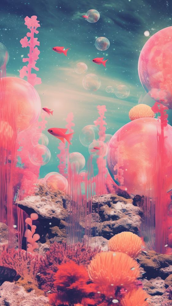 Under the sea and colorful coral outdoors aquarium nature. AI generated Image by rawpixel.