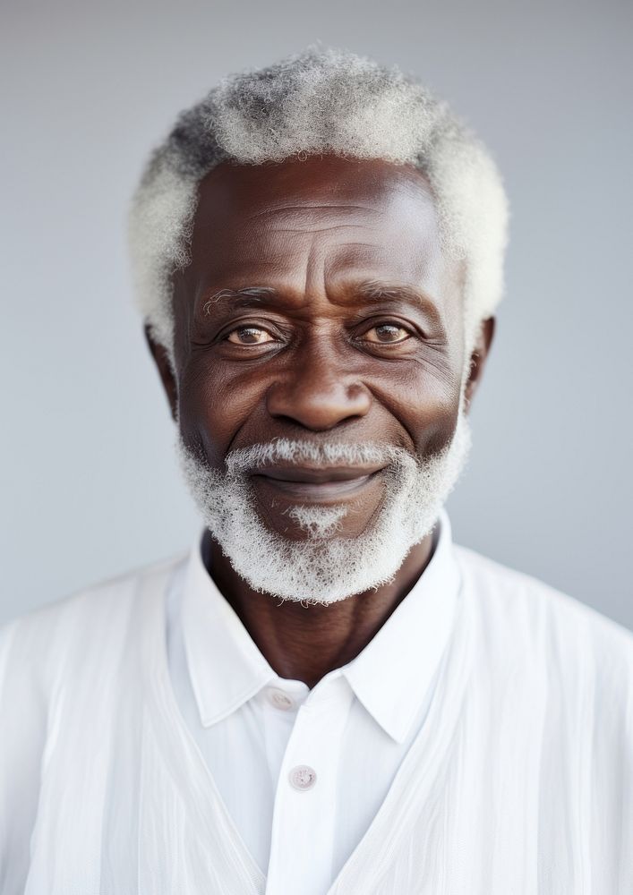 A senior african male with hair style portrait adult photo.