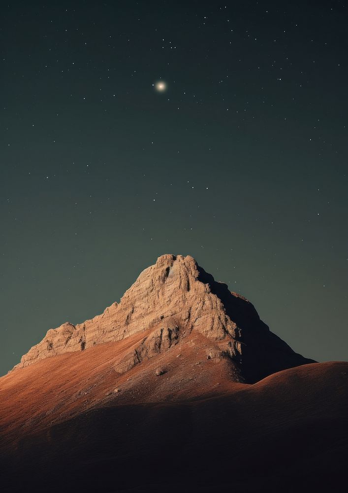 Mountain with star night astronomy outdoors nature.