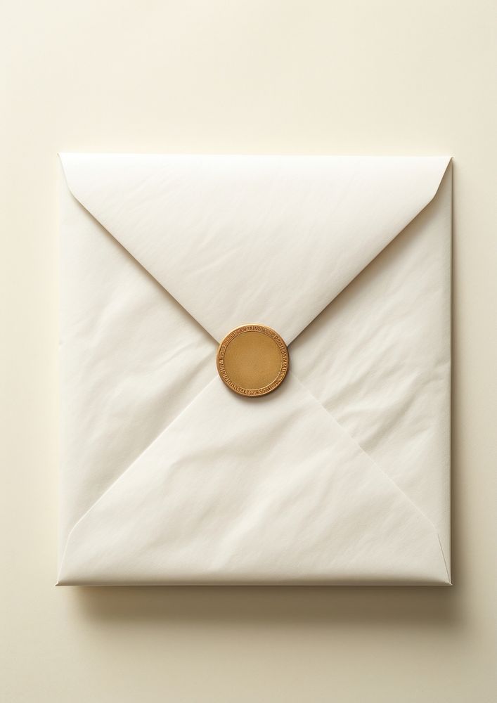 A seal wax stamp on paper mulberry paper envelope white accessories simplicity.