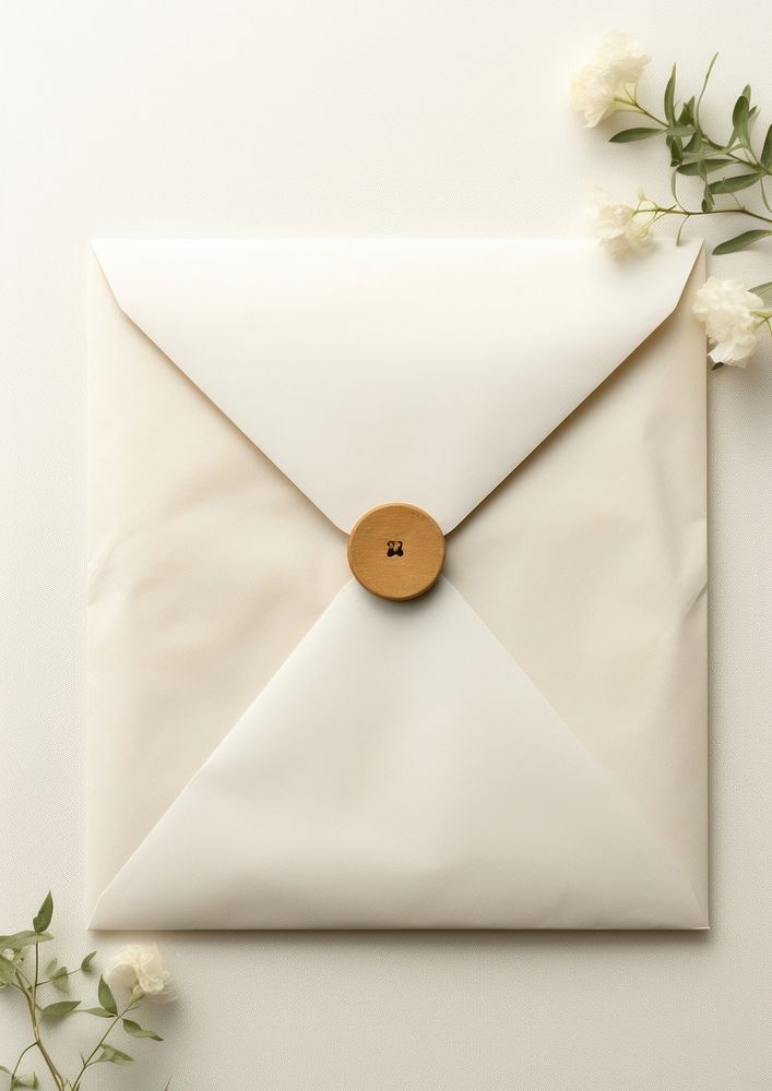 A seal wax stamp on paper mulberry paper envelope white letterbox mailbox.