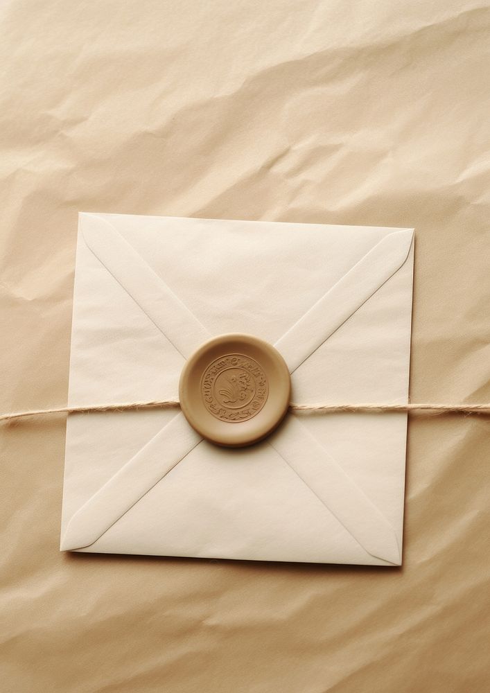 A Letter Seal Wax Stamp on old paper envelope letter white.