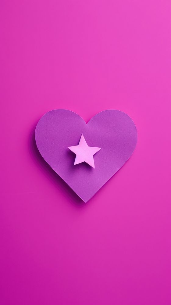  Heart and star in purple symbol creativity magenta. AI generated Image by rawpixel.