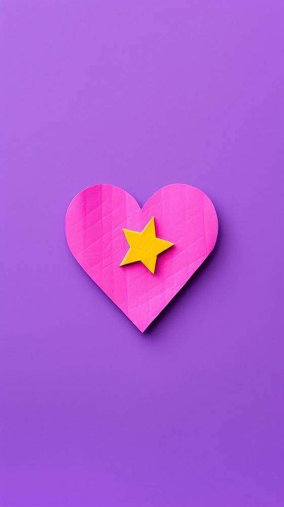  Heart and star in purple symbol creativity magenta. AI generated Image by rawpixel.