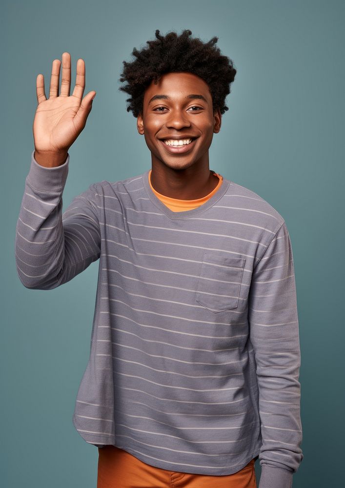 African American man teenage portrait smile adult.