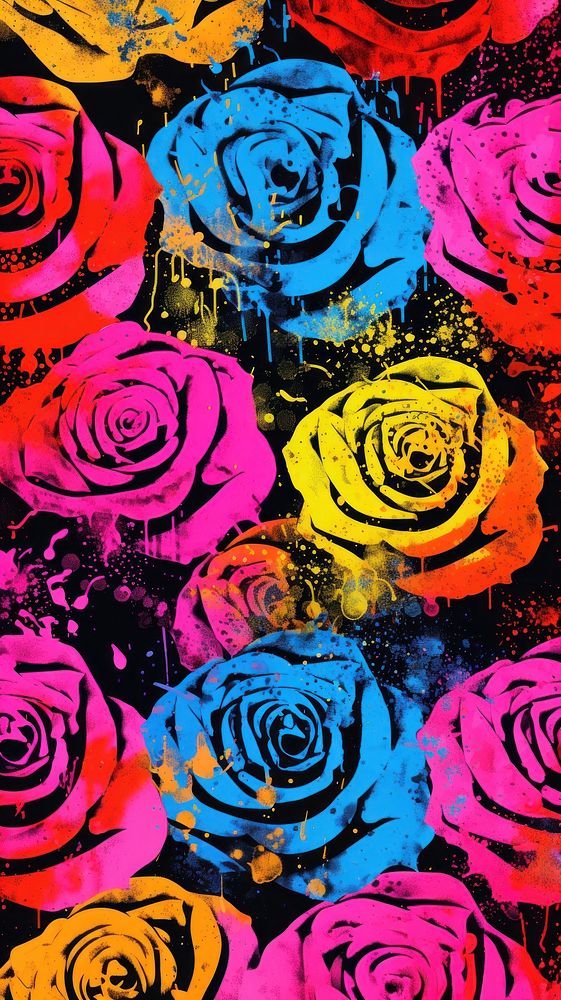 Rose pattern backgrounds abstract painting. AI generated Image by rawpixel.