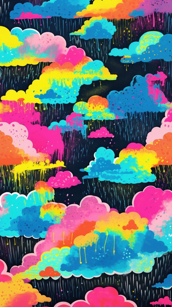 Sky of a rainbow with cloud pattern backgrounds abstract painting. AI generated Image by rawpixel.